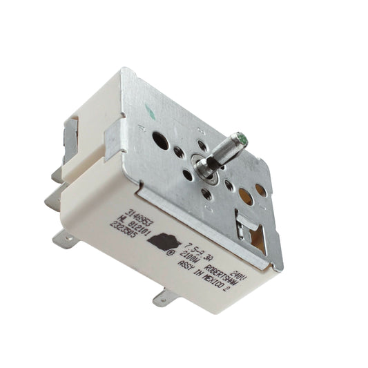 Surface Burner Infinite Switch 3148953 Replacement for Whirlpool ACR/AER Series Cooktop – Compatible with ACR2303MFW, ACR4303MFS, ACR4503SFW, ACR6303MFW, ACR6603SFS and More Electric Range Models