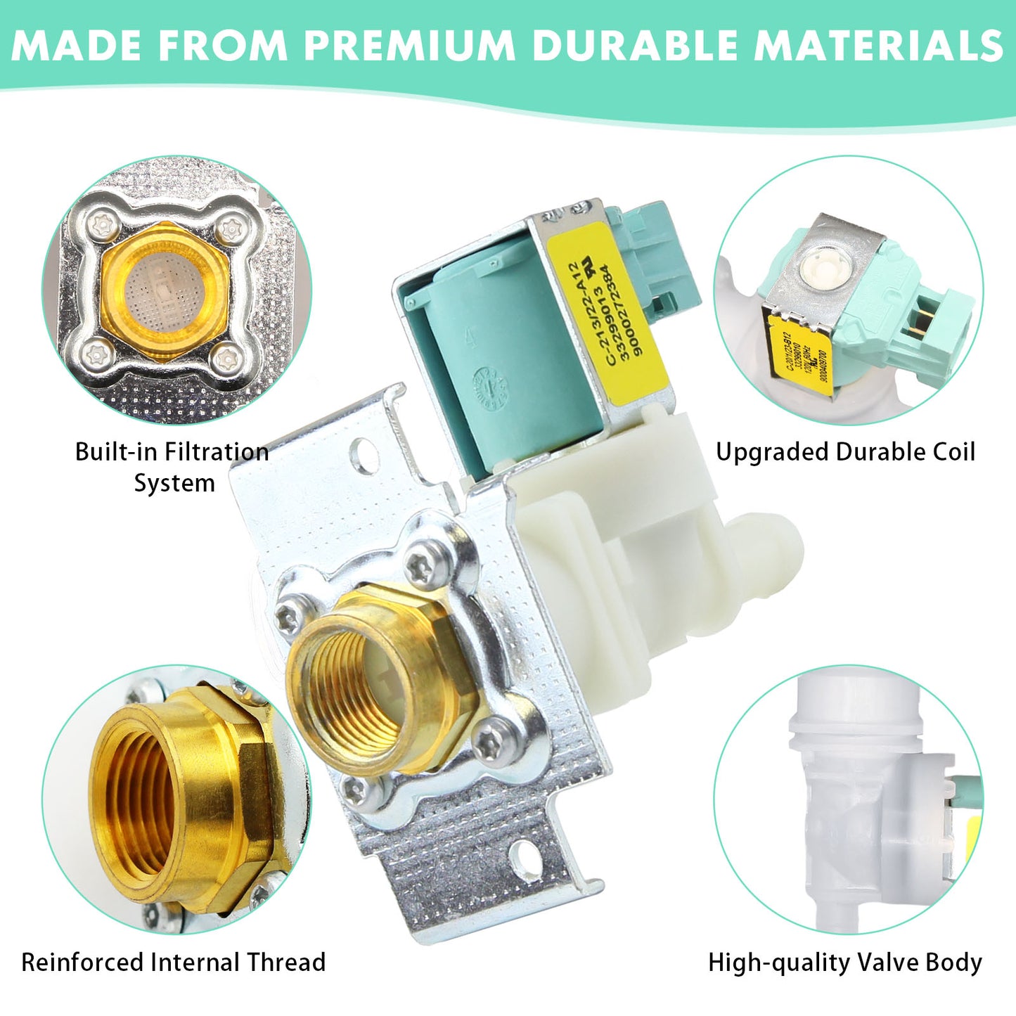 607335 Dishwasher Water Valve for Bosch Thermador 00607335, AH3477055, EA3477055