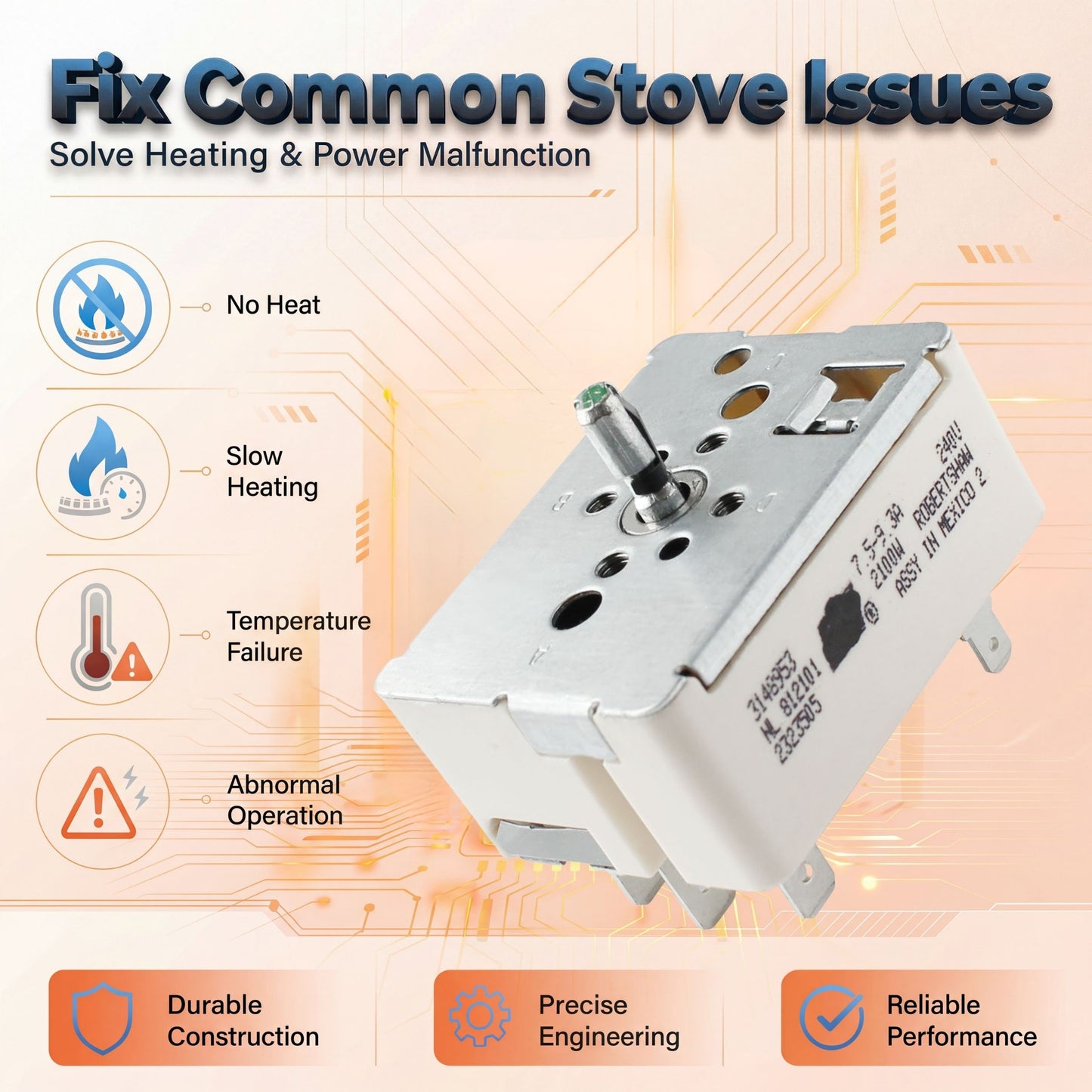 Electric Range Control Module 3148953 Replacement AER ACR Series Stove Burner Repair Part – Compatible with AER6303MFS AER6603SFB3 ACR4303MFW3 and More Models