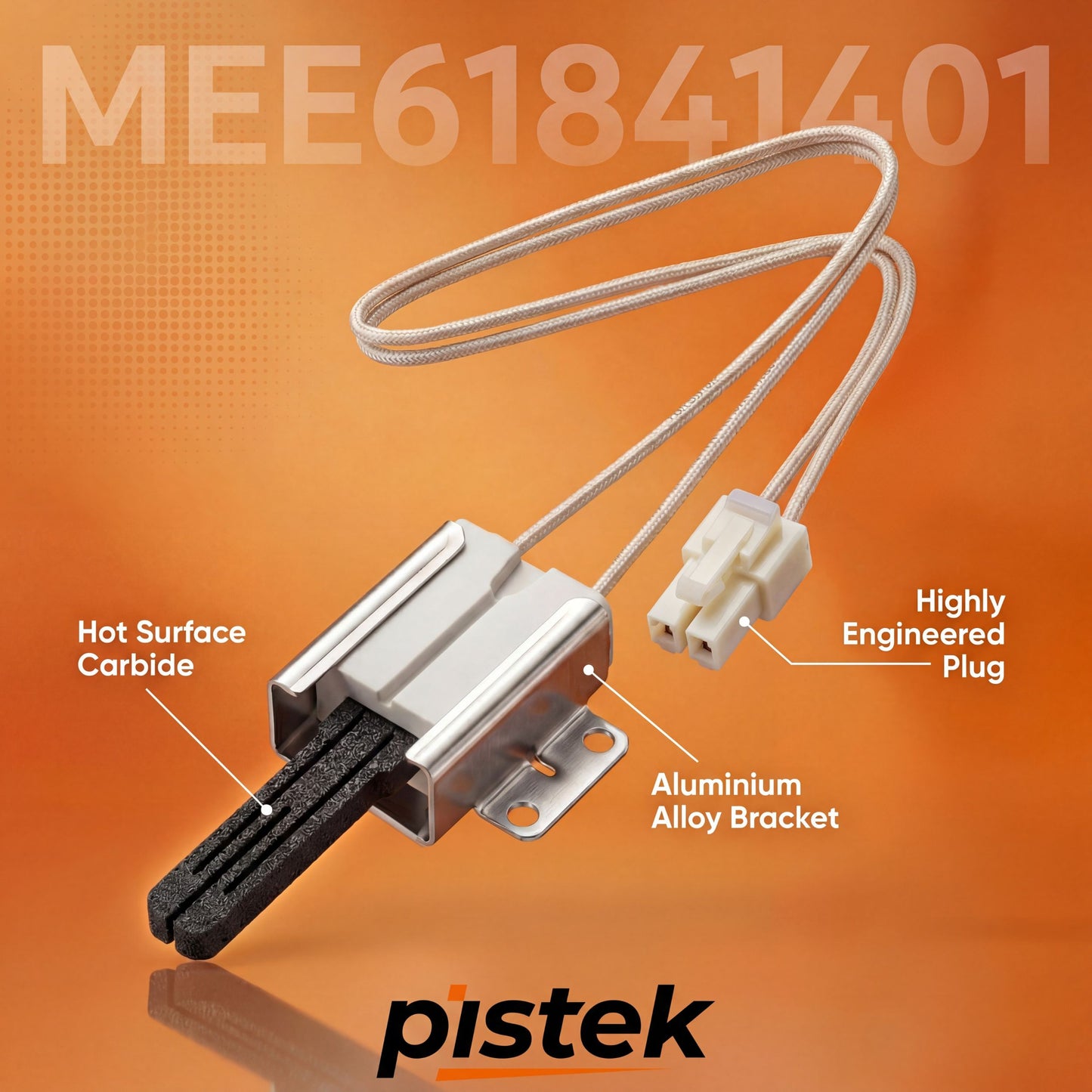 Gas Range Igniter Replacement for LG LSSG Series (LSSG3016ST LSSG3017ST LSSG3019BD LSSG3020BD), Compatible with MEE61841401 Oven Igniter, Durable Fast Heating Replacement Part