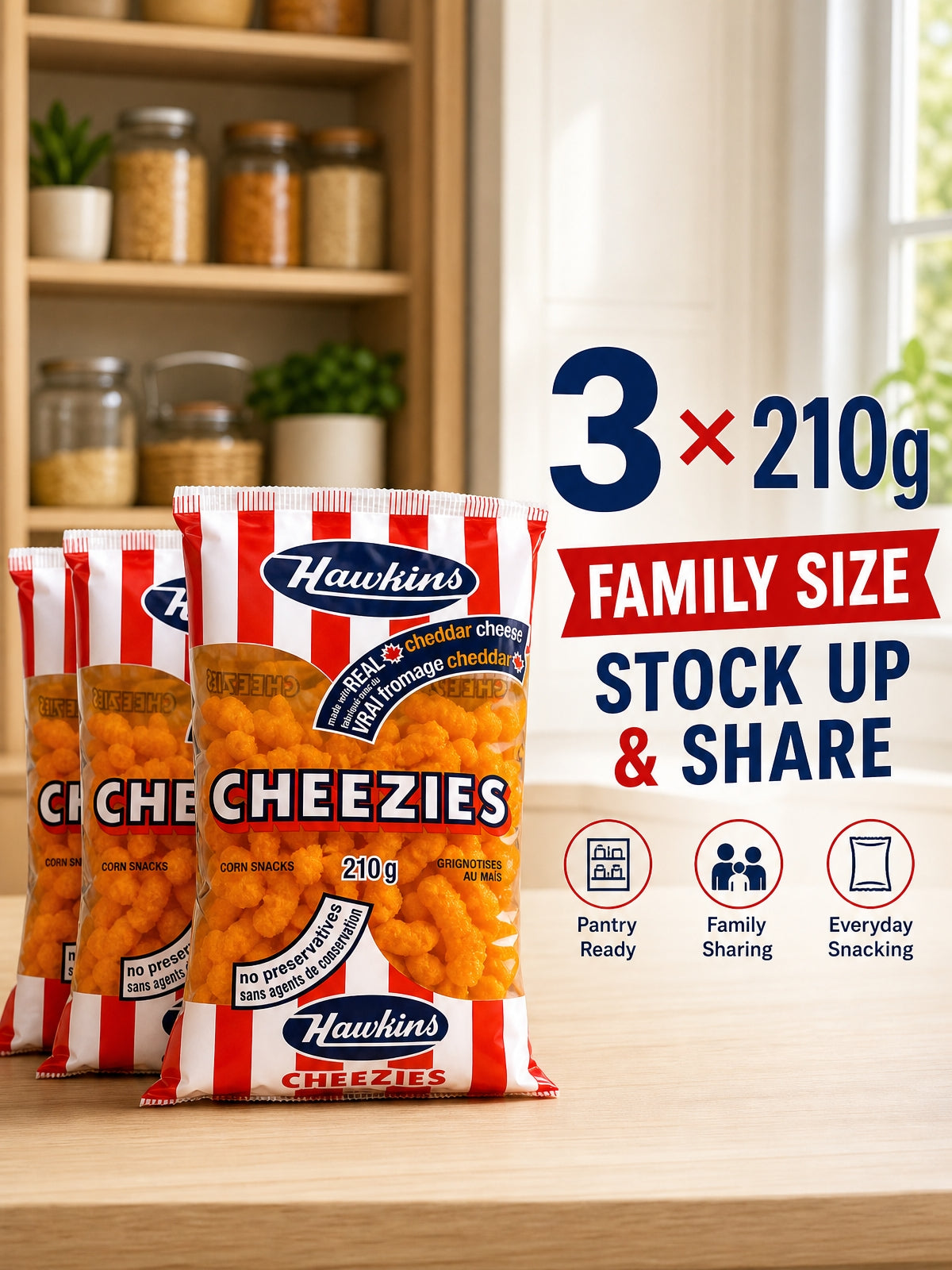 Canadian Cheese Puffs 420g 3 Pack with Canadian Souvenir Keychain Real aged cheddar cheese, carefully selected ingredients, and no preservatives deliver rich flavor and satisfying crunch