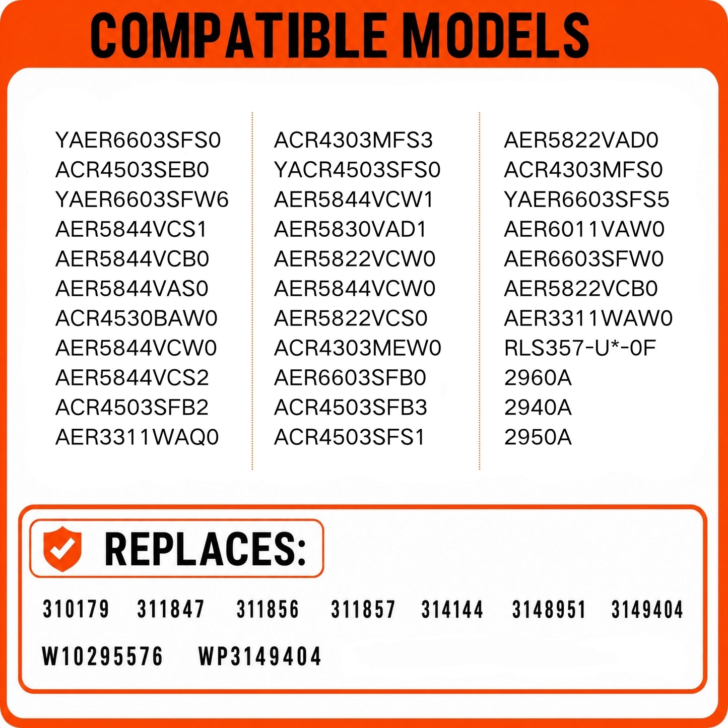 Surface burner infinite switch compatible with ACR4303 AER5844 AER6603 Amana electric range models, 6-inch element heat control replacement for 3148951 3149404 WP3149404 AP6007668