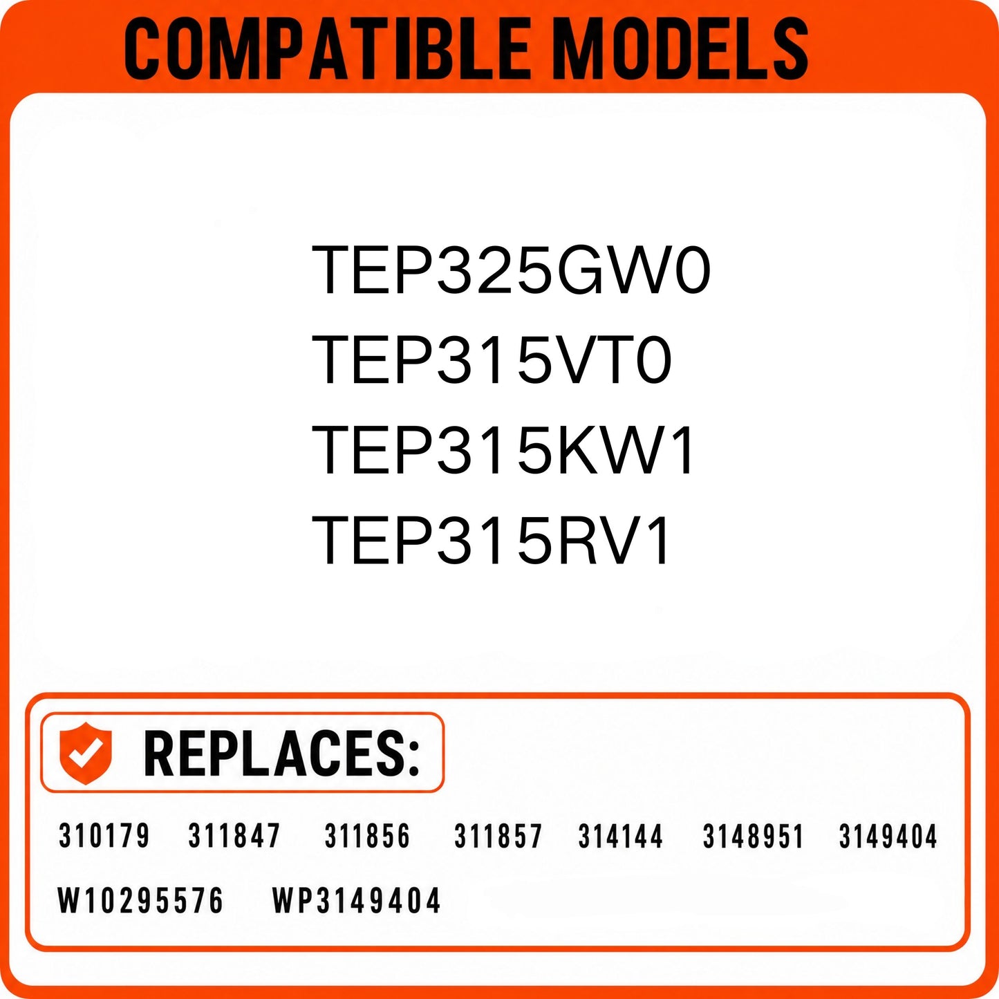 Electric stove infinite heat switch for TEP325GW0 TEP315VT0 TEP315KW1 TEP315RV1 Estate range models, surface burner temperature control replacement part, compatible with 3148951 3149404 WP3149404