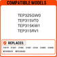 Electric stove infinite heat switch for TEP325GW0 TEP315VT0 TEP315KW1 TEP315RV1 Estate range models, surface burner temperature control replacement part, compatible with 3148951 3149404 WP3149404
