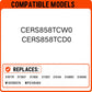 Electric range burner control switch compatible with CERS858TCW0 CERS858TCD0 Magic Chef stove models, infinite heat adjustment replacement part for surface element, replaces 3148951 3149404 WP3149404