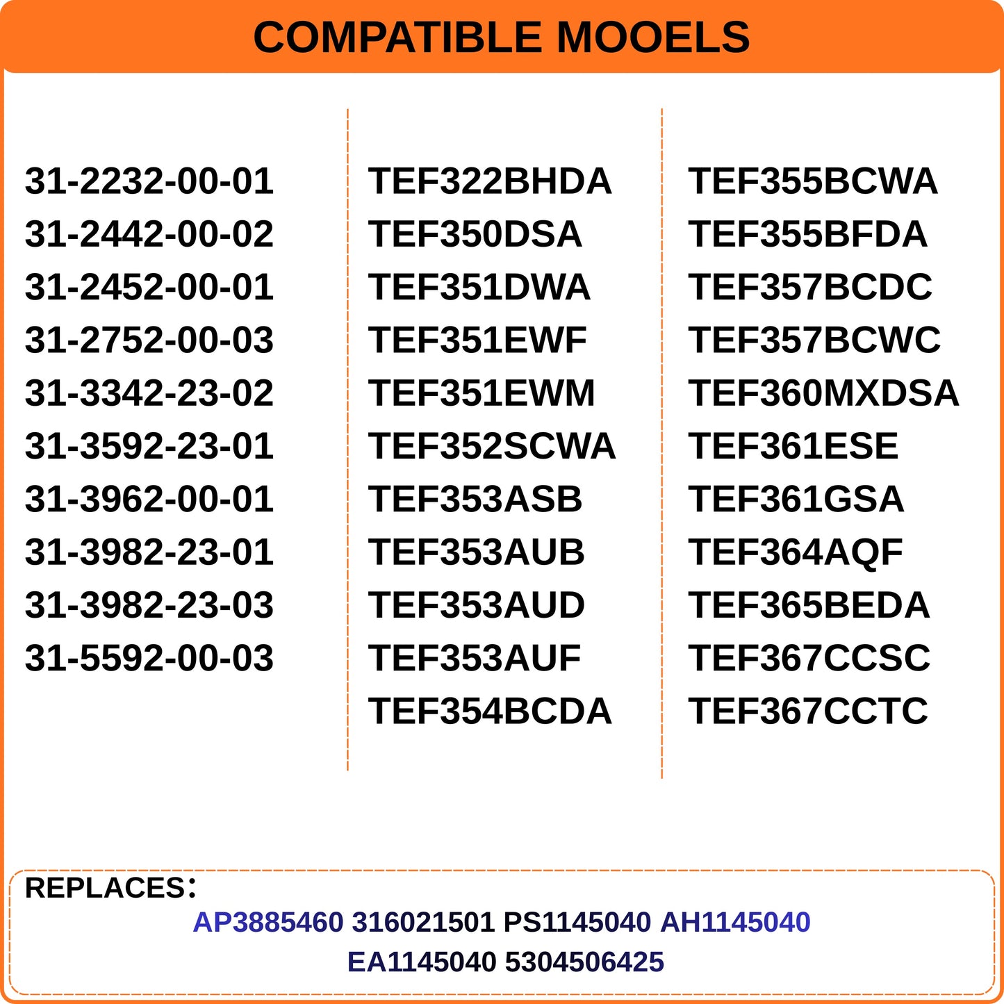 Infinite Heat Control Switch for Tappan Range TEF351EWF TEF353AUD TEF365BEDA TEF367CCTC, Solves Burner Staying On High, Replaces 316436001 PS1145040 EA1145040