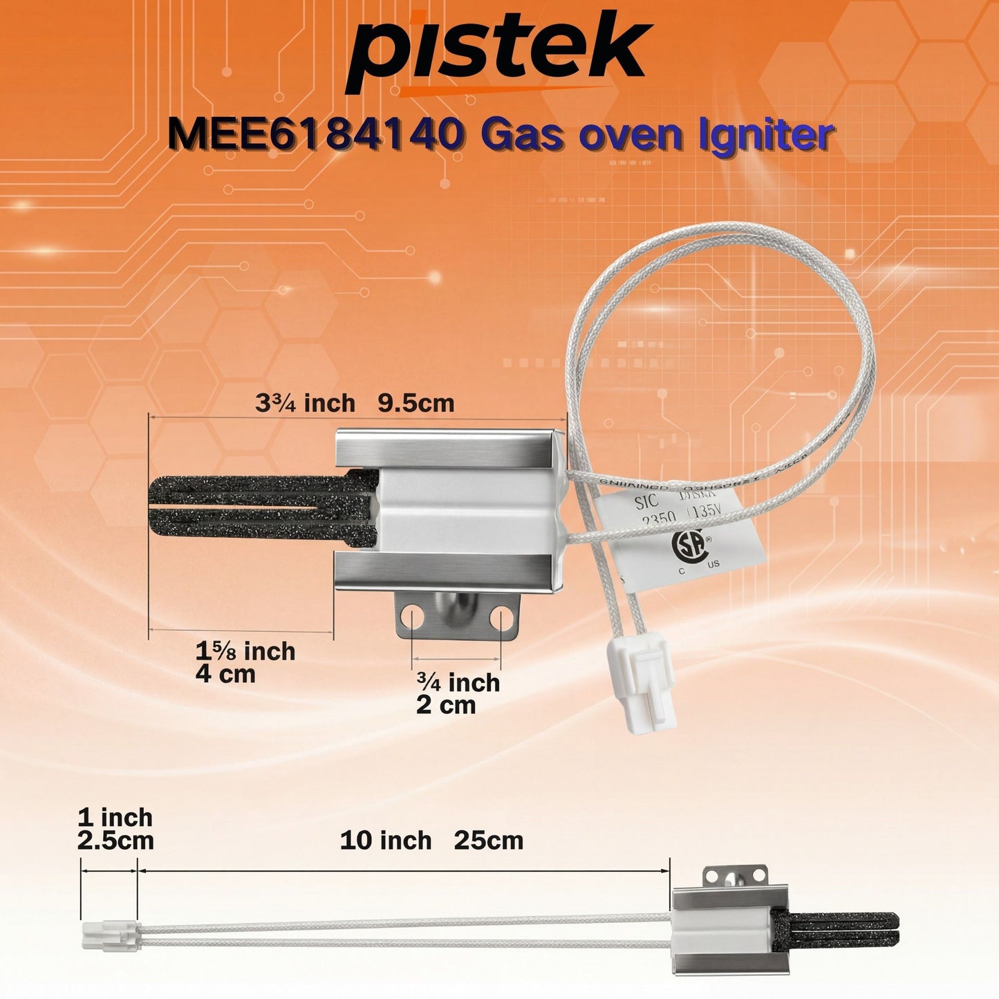 Oven Igniter Replacement Compatible with LG LRGL & LRG58 Series (LRGL5823S LRGL5825F LRG5823D LRG5825D), MEE61841401 Gas Oven Igniter, Durable Quick Heating Igniter