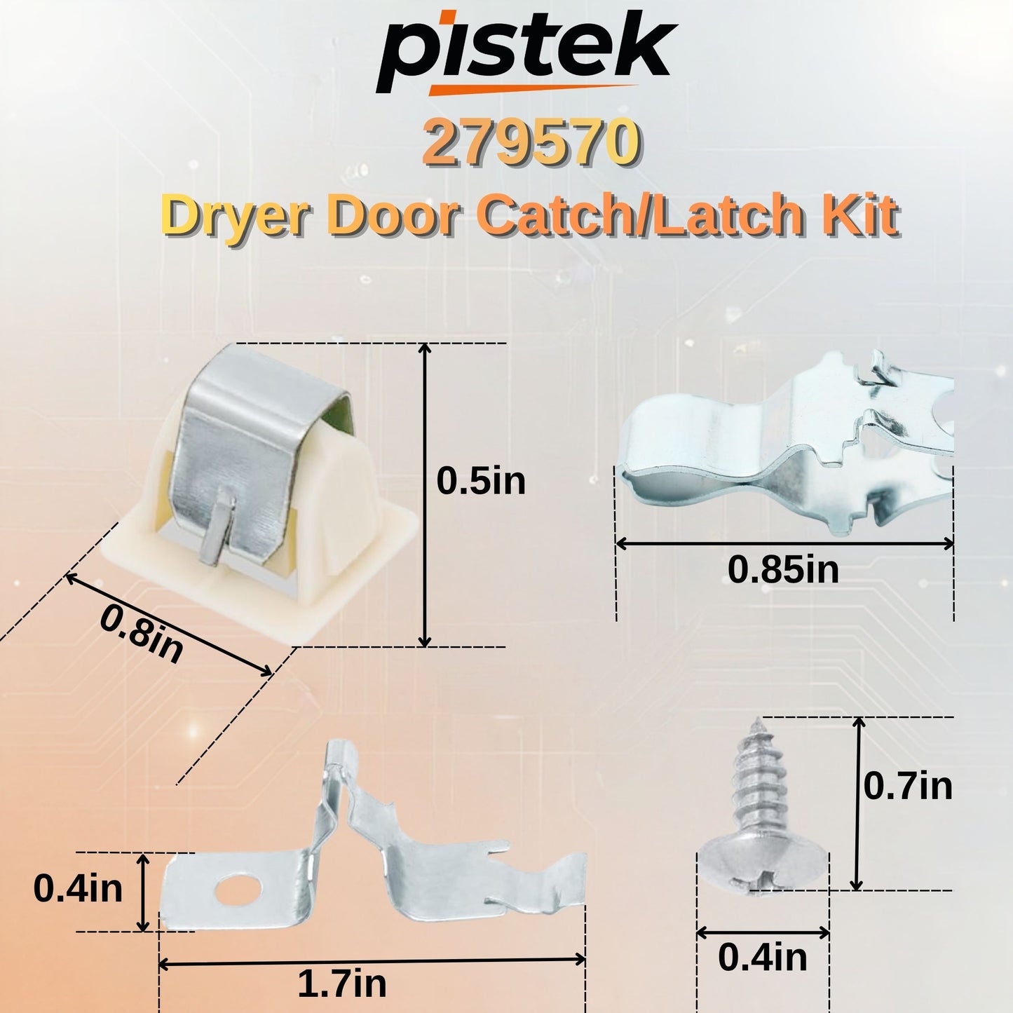 279570 Replacement for Admiral Dryer Door Catch Latch Kit (2 Pack) Models ADE20K3A, ADE7000AYW, AED4370TQ0, LDEA400ACW – Replaces PS334230 AP3094183, Fix Door Won’t Close & No Start