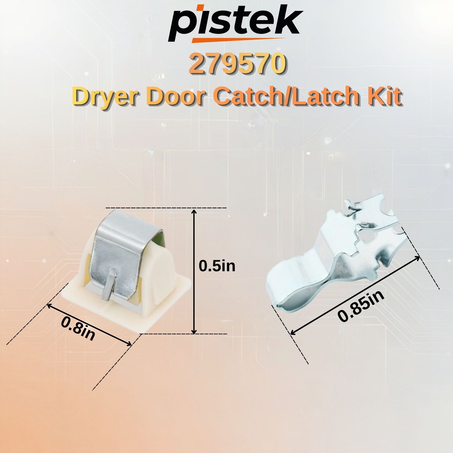279570 Dryer Door Latch & Strike Kit (1 Pack) for Jenn-Air Dryers JDE2000W JDE3000A JDG2000W LSE2704W – Replacement for PS334230 AP3094183, Fix Dryer Won’t Start & Door Won’t Latch Issues