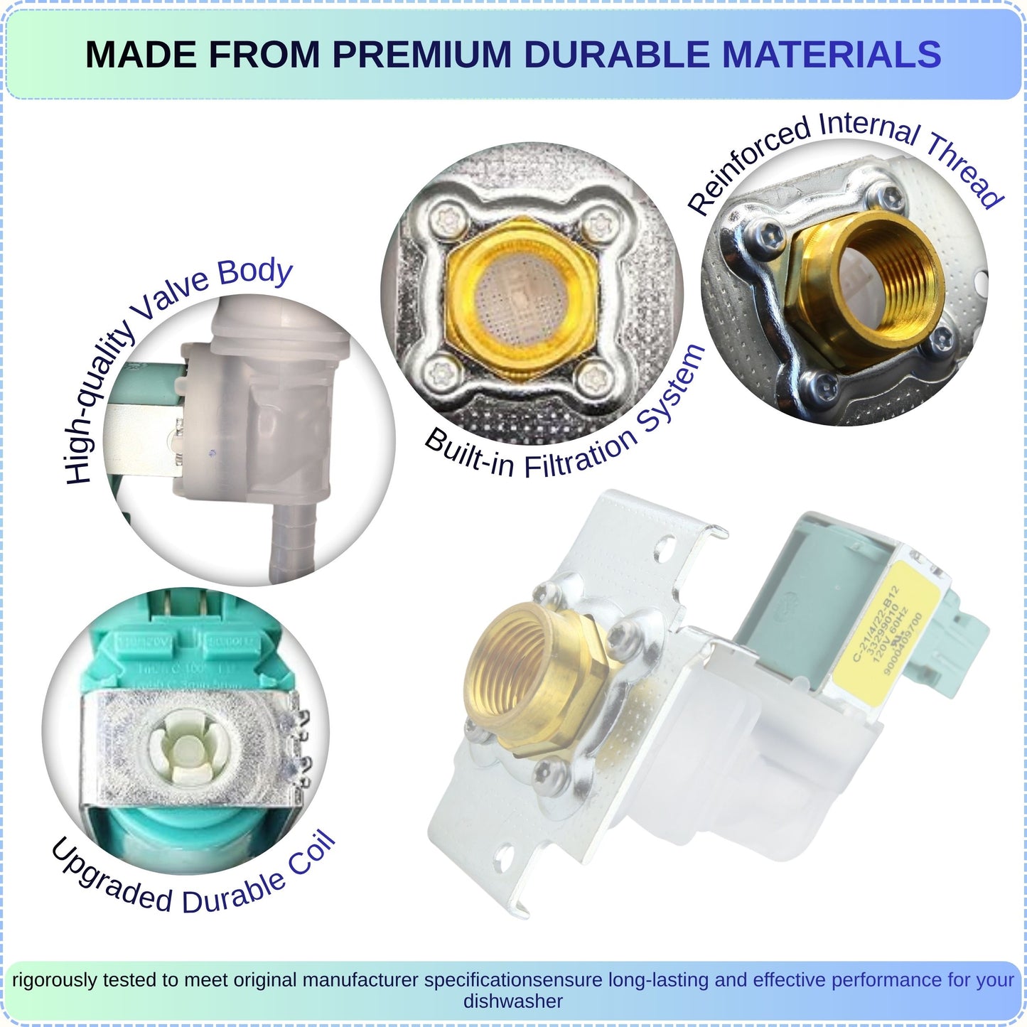 OEM Dishwasher Fill Valve 622058 Replacement for Bosch SHX Series, Fits SHX2AR55UC SHX2ARL5UC SHX3AR52UC SHX3AR55UC SHX3AR56UC SHX3AR72UC SHX3AR75UC SHX3AR76UC and More. Replaces AP4927070, PS8728724