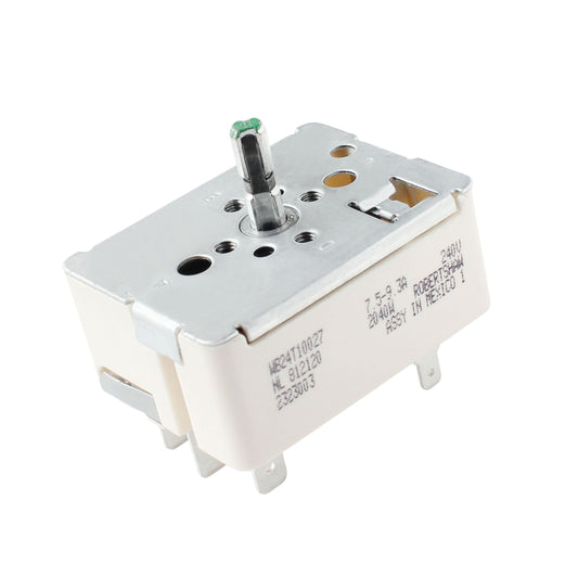 WB24T10027 Infinite Heat Control Switch Replacement for GE EER Series Electric Range – 8 Inch Surface Burner Regulator 240V 2040W Compatible with WB24T10027-2 / AP2024074 / PS236752 / Hotpoint Cooktop Repair Part