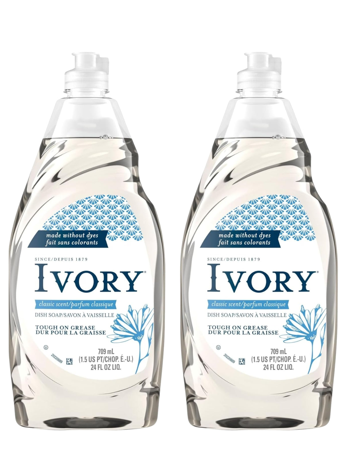 Crunchy Pantry Ivory Dish Soap,Classic Scent,24 fl oz 2 Pack. Dishwashing Liquid is gentle on hands yet tough on grease, deep cleans dishes, pots/pans, versatile kitchen use