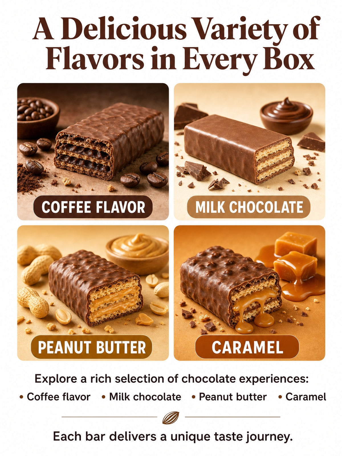 Chocolate Bar Assortment Gift Box, 10 Count, 16.54oz Variety pack.Milk chocolate gift box with a crispy crunchy assortment. Perfect for sharing, gifting, office snacks, and sweet cravings