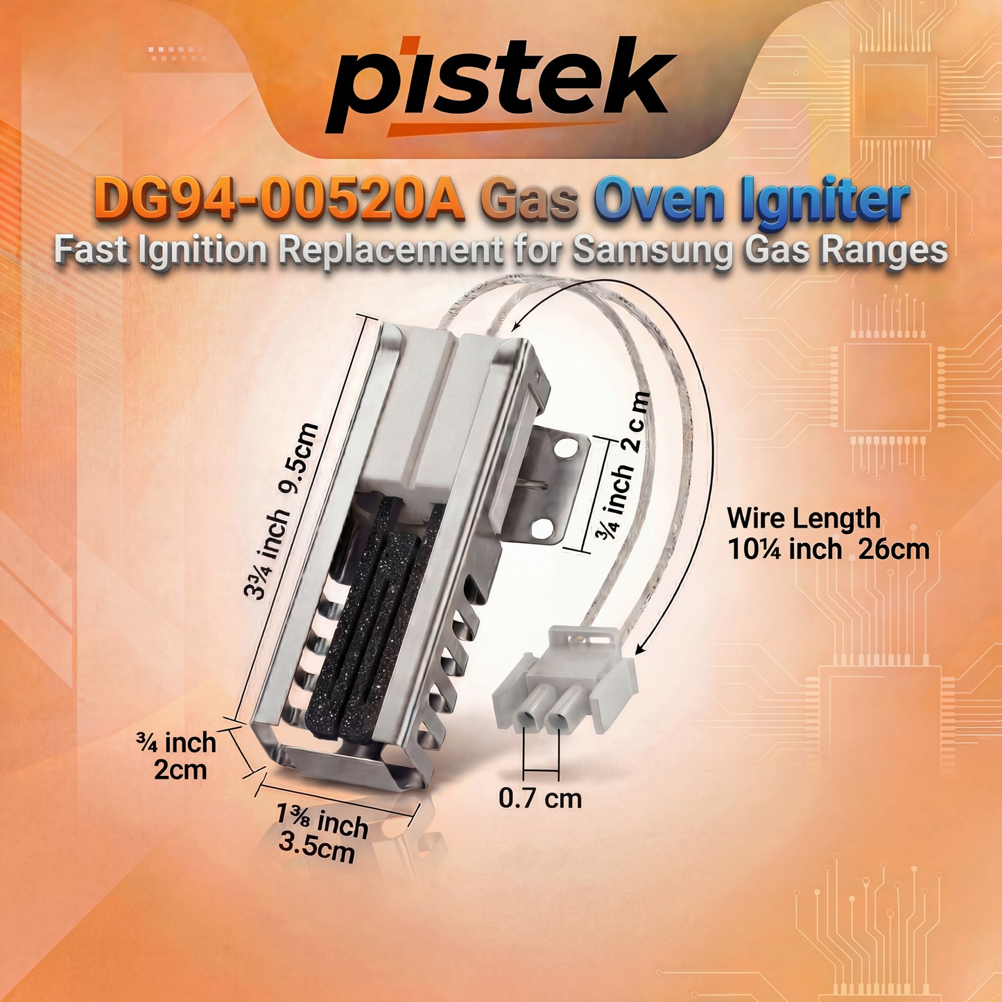 Oven Igniter Replacement for Samsung NX58T7511SS FX510BGS Gas Range, Bake Igniter Replaces AP5577941 PS4241428 EAP4241428 2692271, Quick Heating Durable Construction