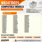 WB24T10025 Surface Burner Range Infinite Control Switch 8 Inch, Replace for AP2024072, 769692, AH236750, EA236750, PS236750,164d1816p012, Compatible with GE JB Series JB250RK2SS JB625DK8WW JB255DJ2BB JB258RT5SS