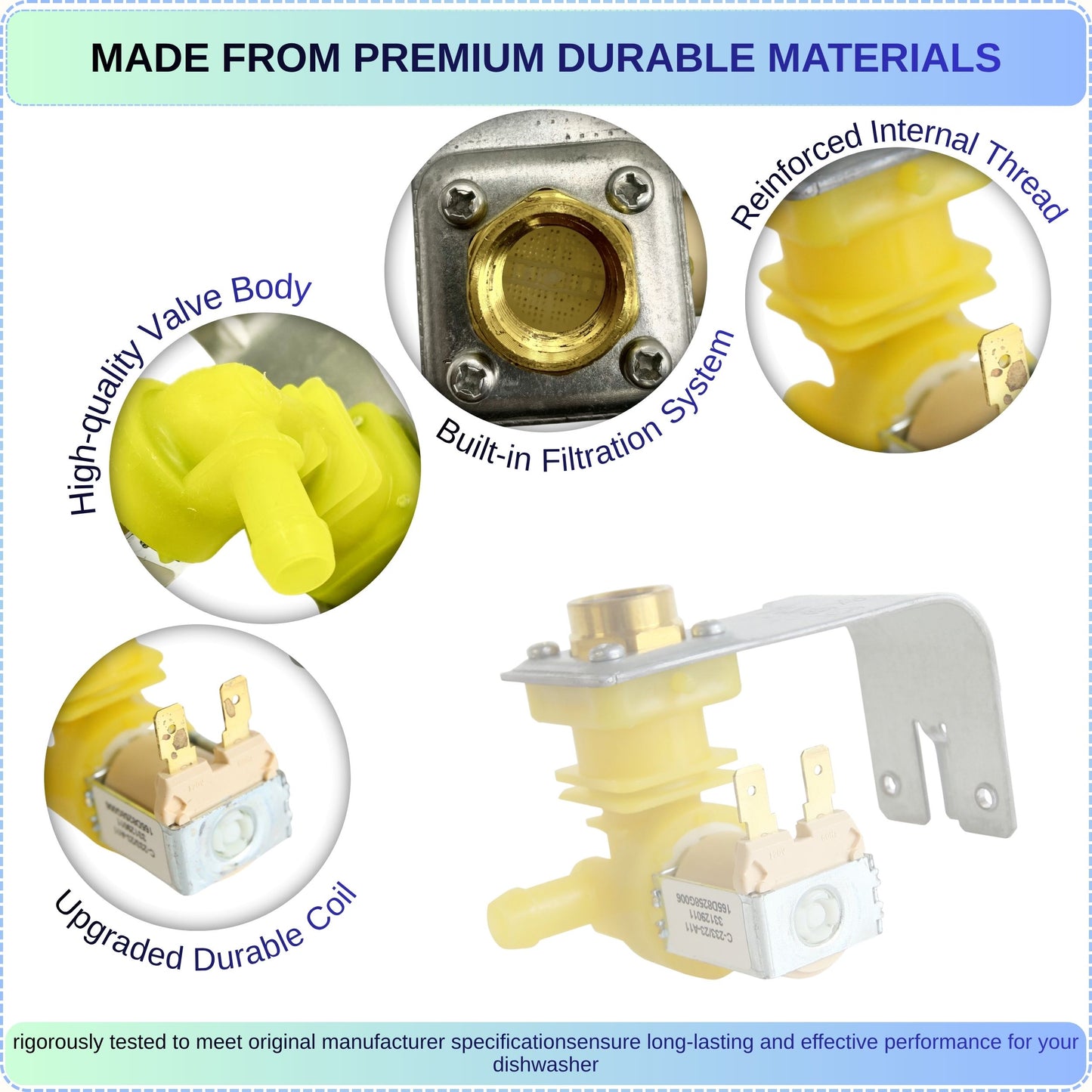 Dishwasher Water Inlet Valve WD15X10014 Replacement for GE GLD2800 GLD4500 GLD5600 GHDT108 CDWT980 EDWF860 Series Hotpoint Systems, Replaces WD15X10011 AP5632416 PS3654179 2309993