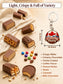 Chocolate Bar Assortment Gift Box, 10 Count, 16.54oz Variety pack.Milk chocolate gift box with a crispy crunchy assortment. Perfect for sharing, gifting, office snacks, and sweet cravings