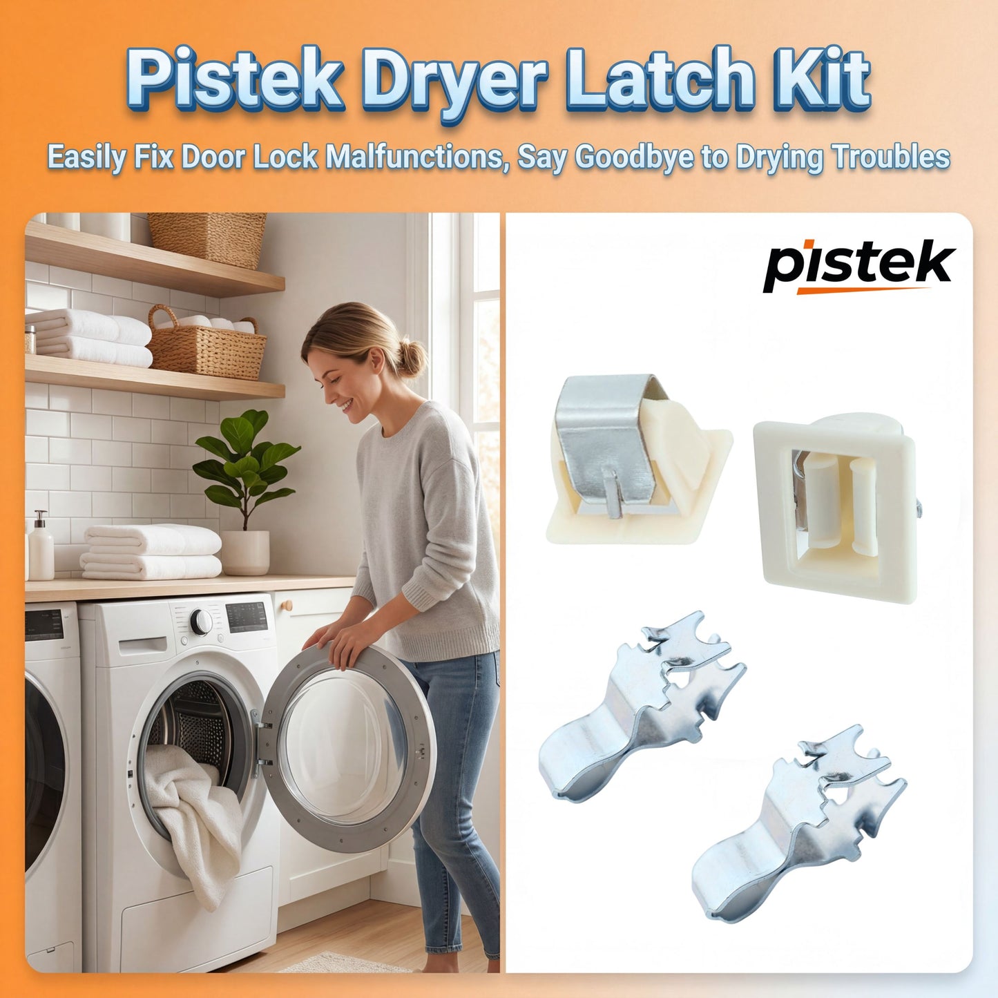 Dryer Door Catch Strike Kit 2 Pack Compatible with Amana Models NED5100TQ1, NED7300WW0, NGD5100TQ1, NDE5800AYW – Replaces 279570 PS334230 AP3094183, Fix Door Latch & Start Issues
