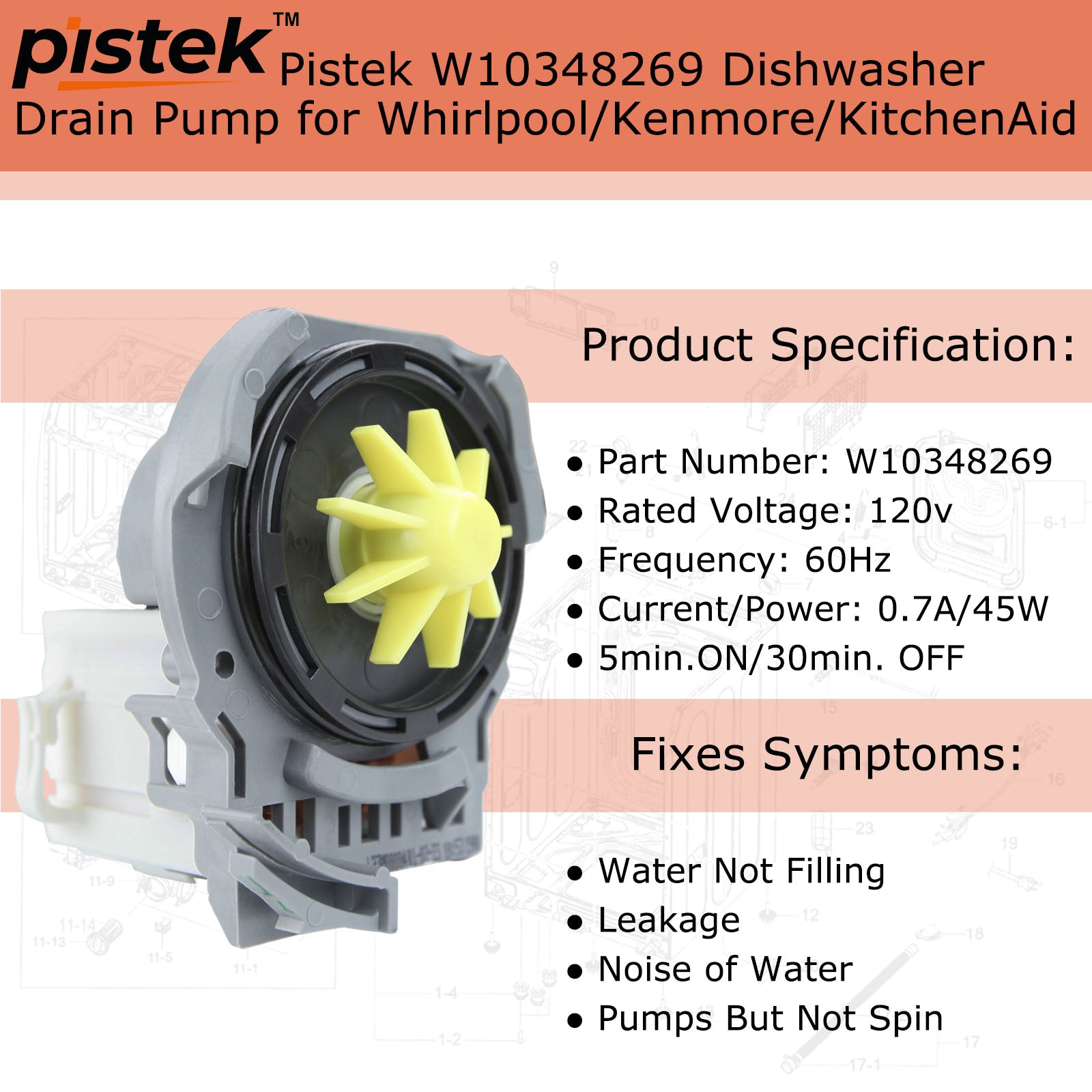 Maytag Dishwasher Wpw10348269 Whirlpool Dishwasher Parts W10348269